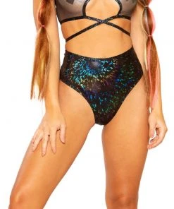 JValentine Black Broken Higher-Waist Bottoms