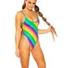 JValentine Diagonal Sparkle Rainbow Bodysuit