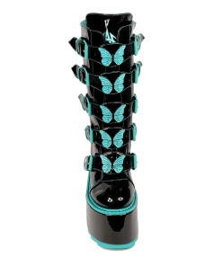 Y R U Platforms DUNE BUTTERFLY - BLACK TEAL