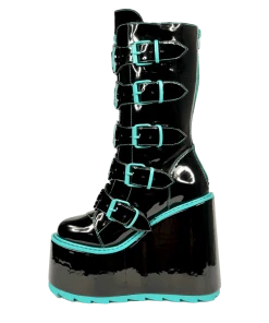 Y R U Platforms DUNE BUTTERFLY - BLACK TEAL