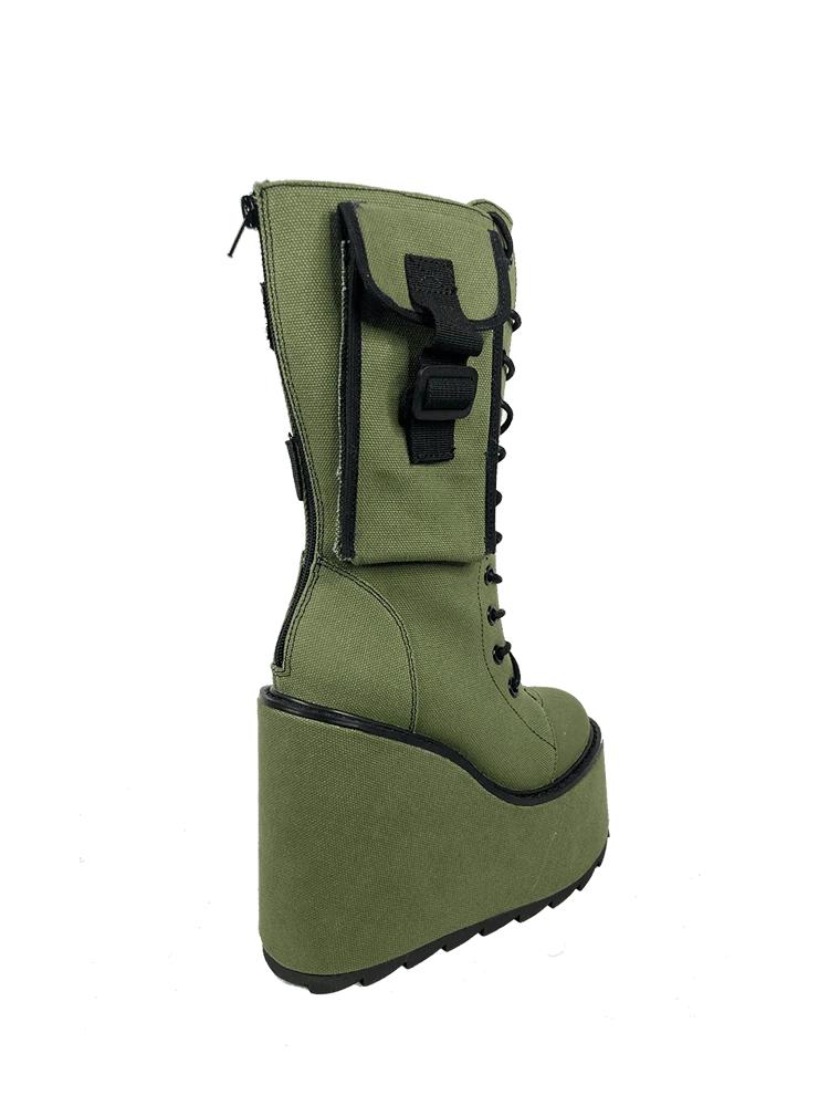 Y R U DUNE DESERT - OLIVE/BLACK Platforms 8 Y R U DUNE DESERT - OLIVE/BLACK Platforms