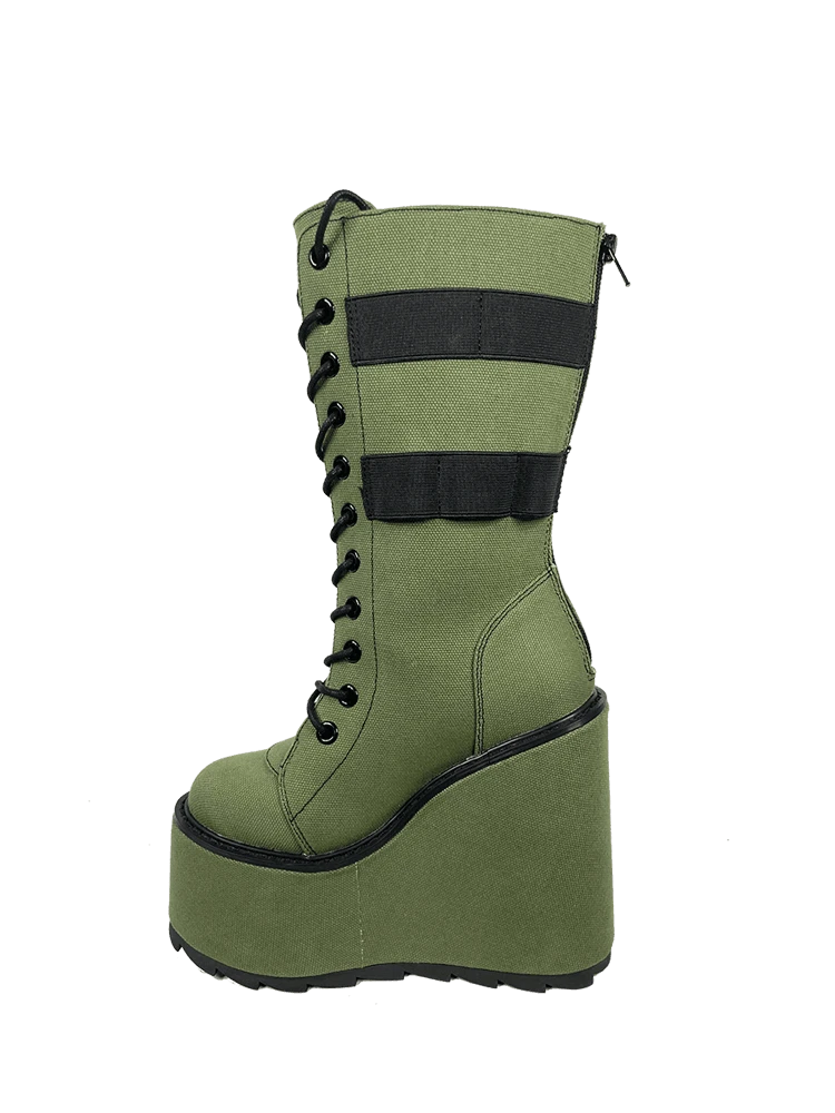 Y R U DUNE DESERT - OLIVE/BLACK Platforms 7 Y R U DUNE DESERT - OLIVE/BLACK Platforms