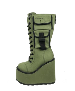 Y R U DUNE DESERT - OLIVE/BLACK Platforms 11 Y R U DUNE DESERT - OLIVE/BLACK Platforms