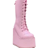 Y R U Platforms DUNE LACE UP - BABY PINK