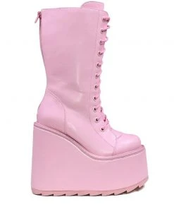 Y R U Platforms DUNE LACE UP - BABY PINK