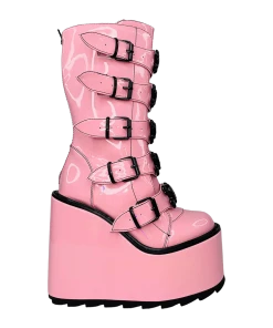 Y R U DUNE SKULL - PINK/BLACK Platforms