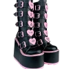 Y R U DUNE HEART - BLACK/PINK Platforms