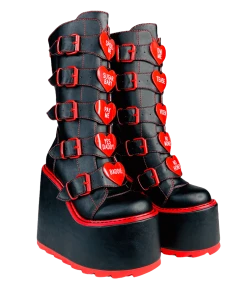 Y R U Platforms DUNE HEART - BLACK/RED