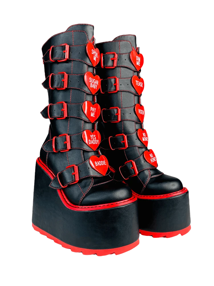 Y R U Platforms DUNE HEART - BLACK/RED 3 Y R U Platforms DUNE HEART - BLACK/RED