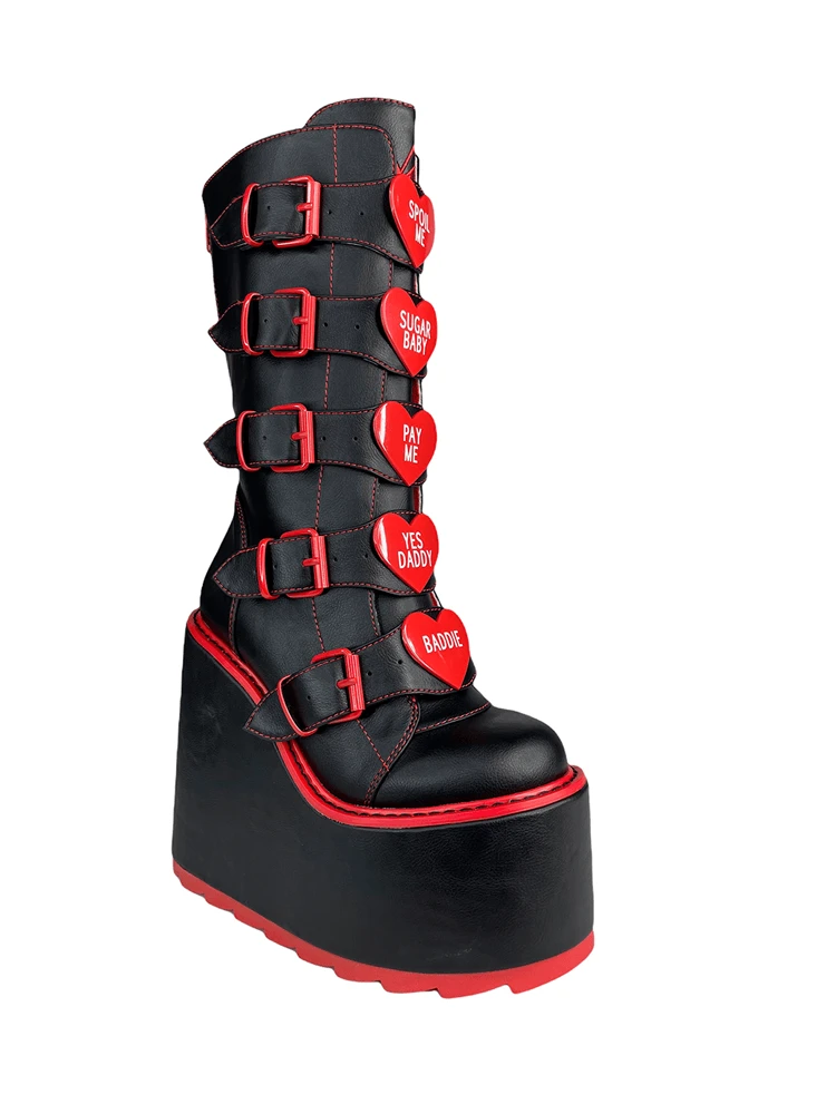 Y R U Platforms DUNE HEART - BLACK/RED 5 Y R U Platforms DUNE HEART - BLACK/RED