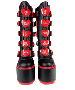 Y R U Platforms DUNE HEART - BLACK/RED 11 Y R U Platforms DUNE HEART - BLACK/RED