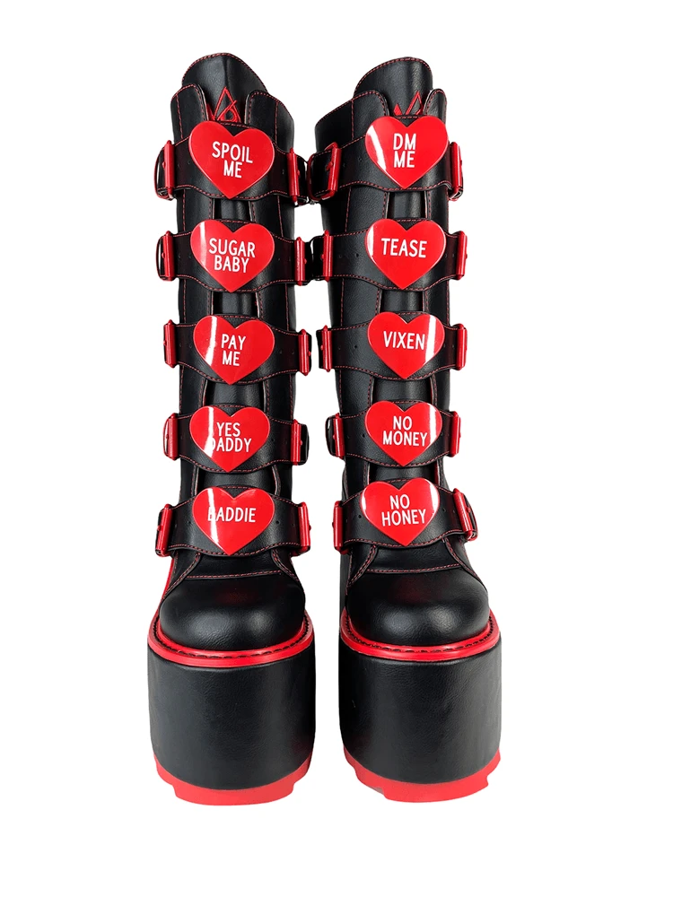 Y R U Platforms DUNE HEART - BLACK/RED 6 Y R U Platforms DUNE HEART - BLACK/RED