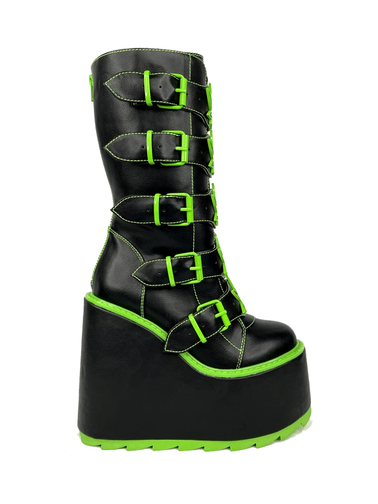 Y R U DUNE W33D- BLACK/GREEN Platforms 4 Y R U DUNE W33D- BLACK/GREEN Platforms