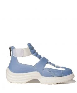 Esqape Sneakers FLYH Hi ~ White/blue | ᴜᴠ ʀᴇᴀᴄᴛɪᴠᴇ Sɴᴇᴀᴋᴇʀ