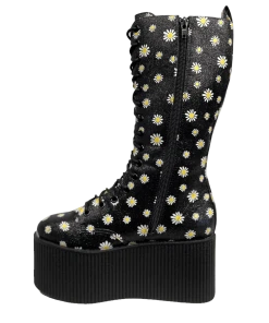 Y R U KAOS HI - BLACK DAISY Platforms