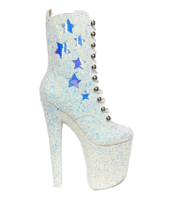 XTRA Platforms MYA STAR - WHITE GLITTER