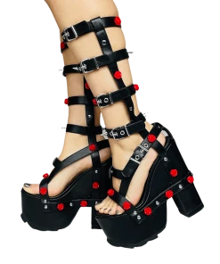 Y R U Platforms NIGHTCALL HI ROSE - BLACK/RED 10 Y R U Platforms NIGHTCALL HI ROSE - BLACK/RED