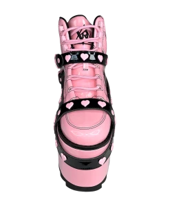 Y R U QOZMO BNDG HEART - PINK HOLOGRAM/BLACK Platforms
