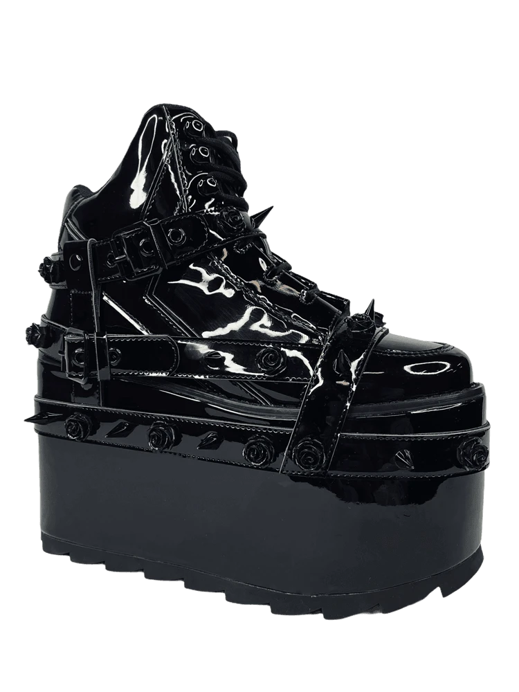 Y R U Platforms QOZMO BNDG ROSE - BLACK PATENT 3 Y R U Platforms QOZMO BNDG ROSE - BLACK PATENT