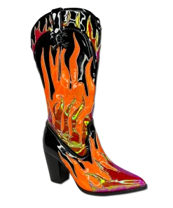 Y R U SPACE COWGIRL FLAME - BLACK/RED Sneakers