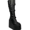 FAN ALL FLAMES STOMP O-RING BOOT - BLACK Platforms