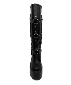 FAN ALL FLAMES STOMP O-RING BOOT - BLACK Platforms