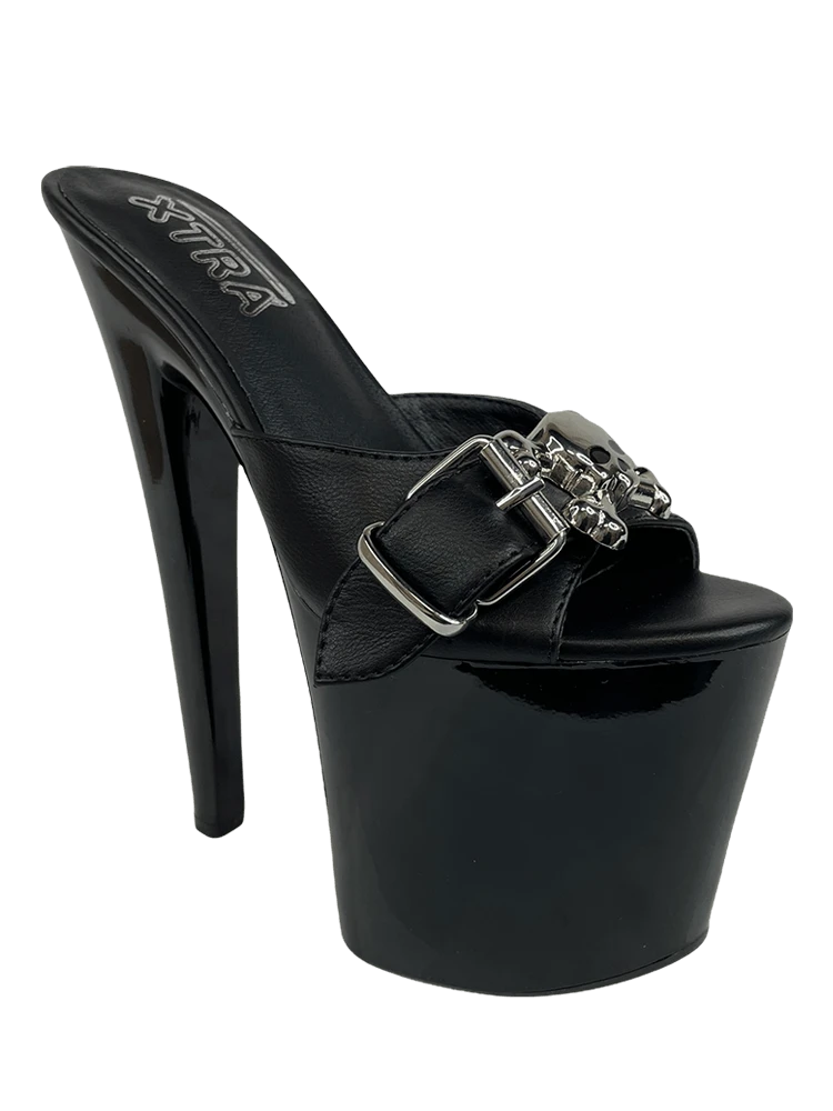 XTRA SUGAR SKULL - BLACK/SILVER Platforms 3 XTRA SUGAR SKULL - BLACK/SILVER Platforms