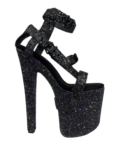 XTRA Platforms X - BLACK GLITTER